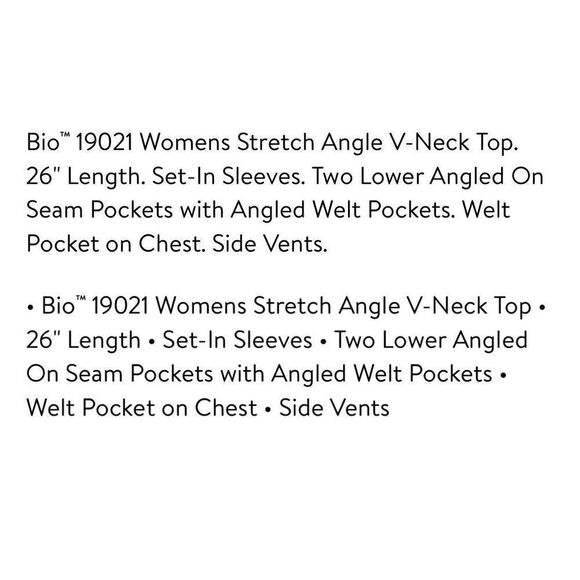 Bio Bring it On 19021 Women’s Stretch Angle V-Neck Top. Size XL Black - Picture 2 of 9